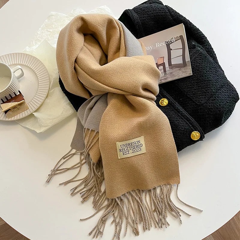 Luxury Autumn/Winter Cashmere Scarf - Tassel Shawl & Wrap.-Nilah Store