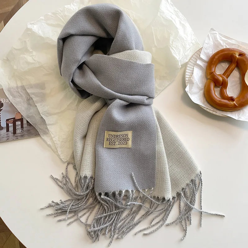 Luxury Autumn/Winter Cashmere Scarf - Tassel Shawl & Wrap.-Nilah Store