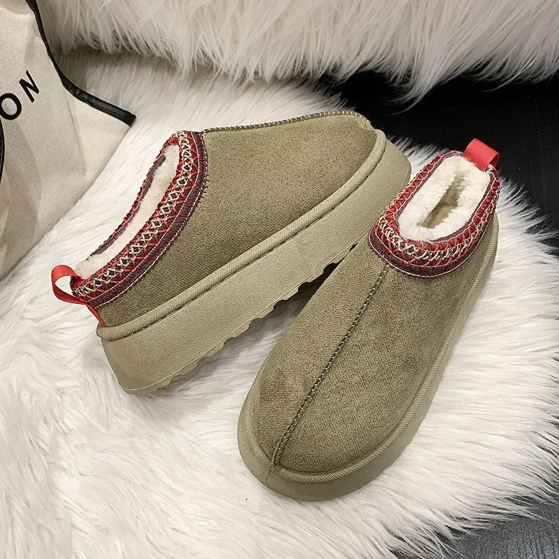 Women's Heel-Free Snow Boots with Cotton & Fur.-Nilah Store