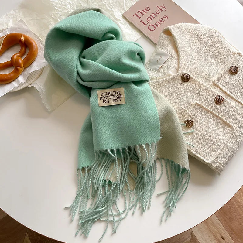 Luxury Autumn/Winter Cashmere Scarf - Tassel Shawl & Wrap.-Nilah Store