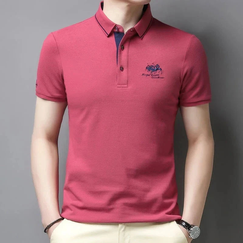 Mens Embroidered Polo Shirts Short Sleeve .-Nilah Store