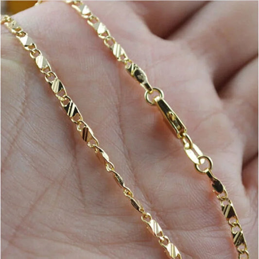 Exquisite fashion necklace in 18K gold for women and men.-Nilah Store