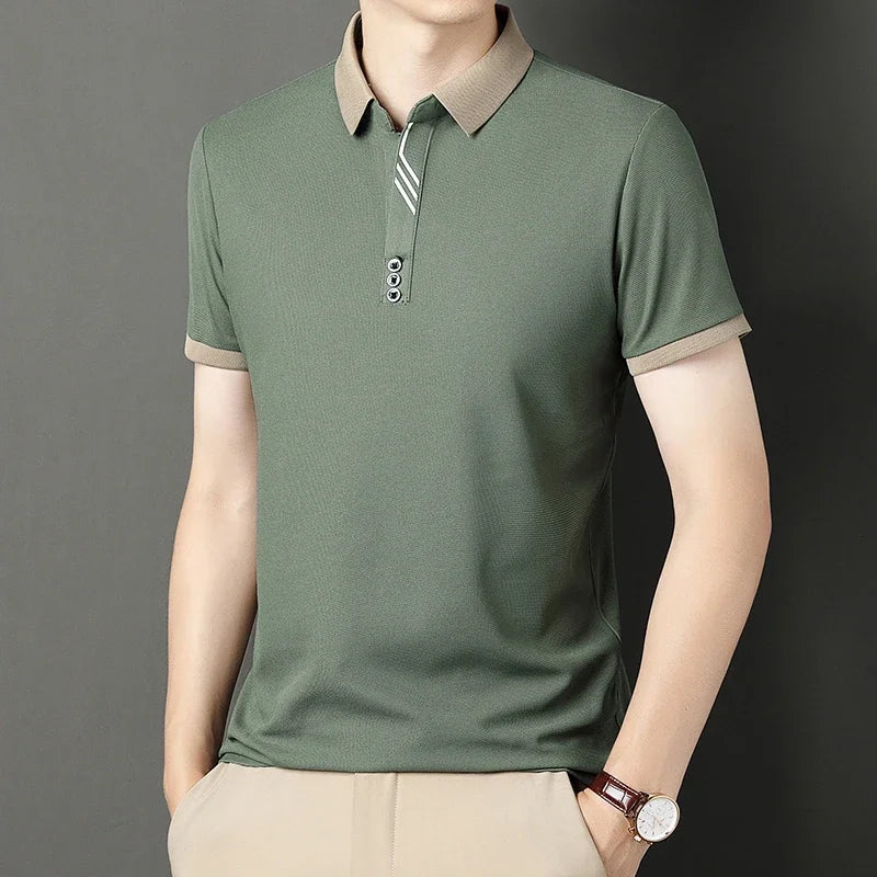 Men's short-sleeved polo shirt.-Nilah Store