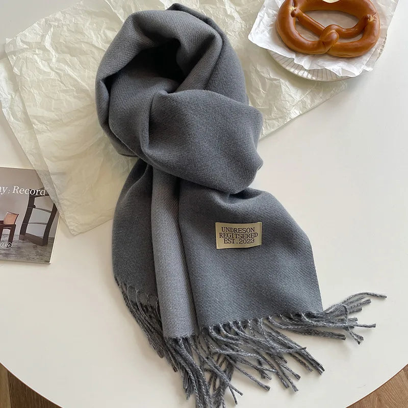 Luxury Autumn/Winter Cashmere Scarf - Tassel Shawl & Wrap.-Nilah Store