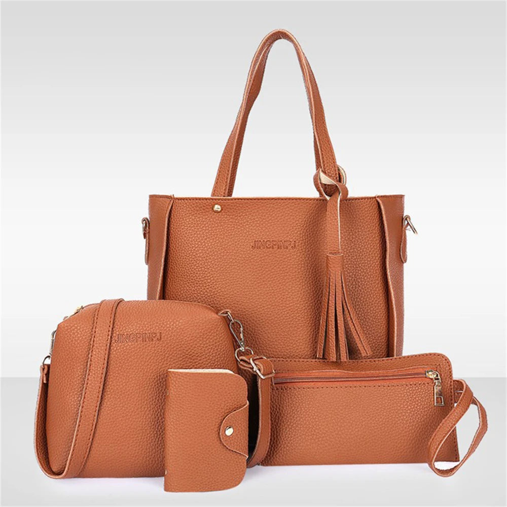 4 Piece Set Versatile PU Leather Bag for Women.-Nilah Store