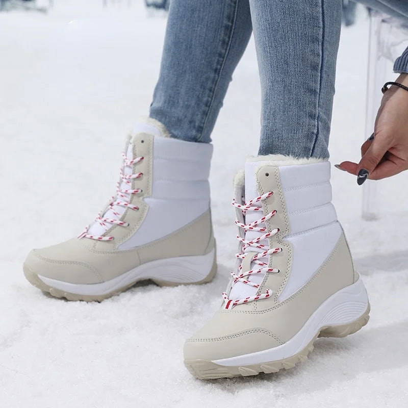 Women's Waterproof Chunky Platform Ankle Snow Boots.-Nilah Store