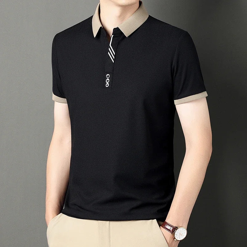 Men's short-sleeved polo shirt.-Nilah Store