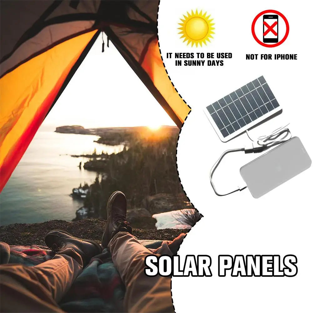 Portable Solar Panel 5V 2W Solar Plate with USB .-Nilah Store