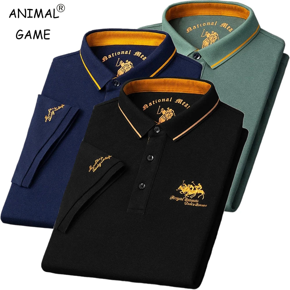 Mens Embroidered Polo Shirts Short Sleeve .-Nilah Store