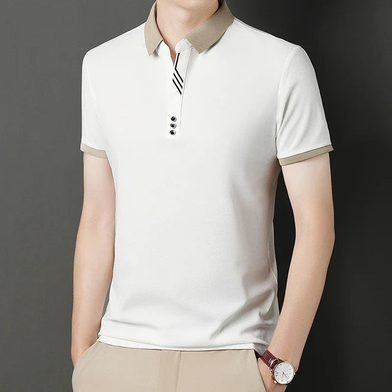 Men's short-sleeved polo shirt.-Nilah Store